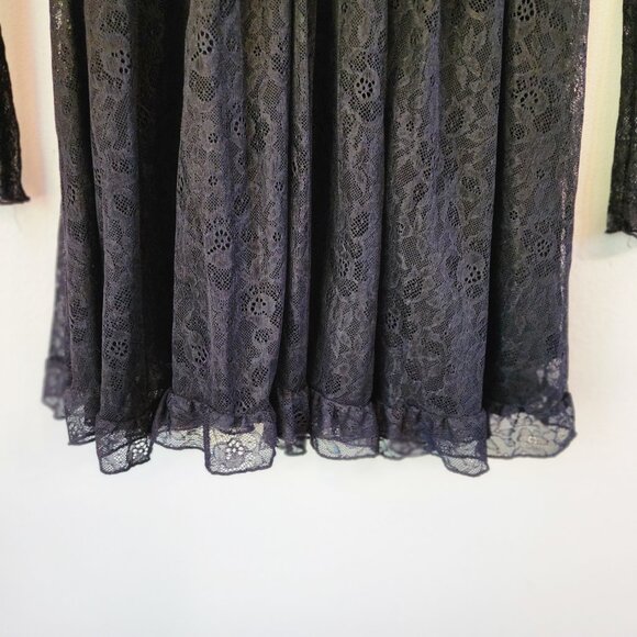 Urban Outfitters Long Sleeve Black Lace Keyhole Janet Mini Dress XS/TP Goth Punk - Picture 5 of 15